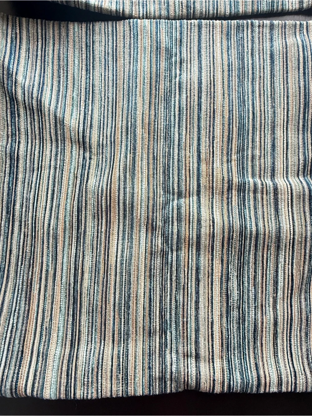 New 18x18” Blue Gray Striped Decorative Throw Pillow Cover Made in Turkey